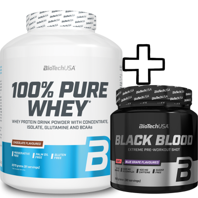 BioTech USA 100% Pure Whey 2270g + Black Blood CAF+ 300g