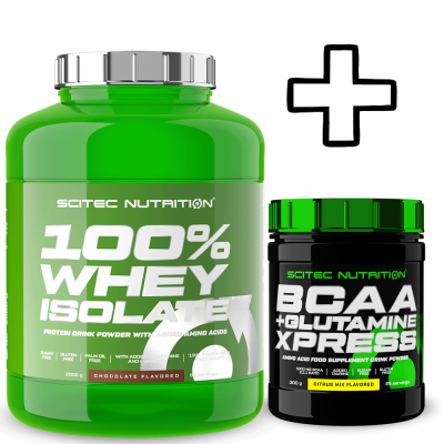 Scitec Nutrition 100% Whey Isolate 2000g + BCAA + Glutamine Xpress 300g