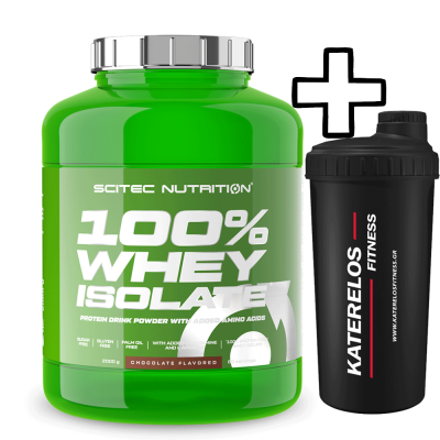 Scitec Nutrition 100% Whey Isolate 2000g + () Katerelos Fitness Shaker 700ml