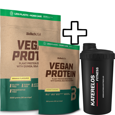BioTech USA Vegan Protein 2000g + Vegan Protein 500g + Katerelos Fitness Shaker 700ml