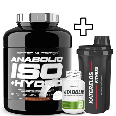 Scitec Nutrition Anabolic Iso+Hydro 2350g + () BioTech USA Vitabolic 30 Tabs + Katerelos Fitness Shaker 700ml